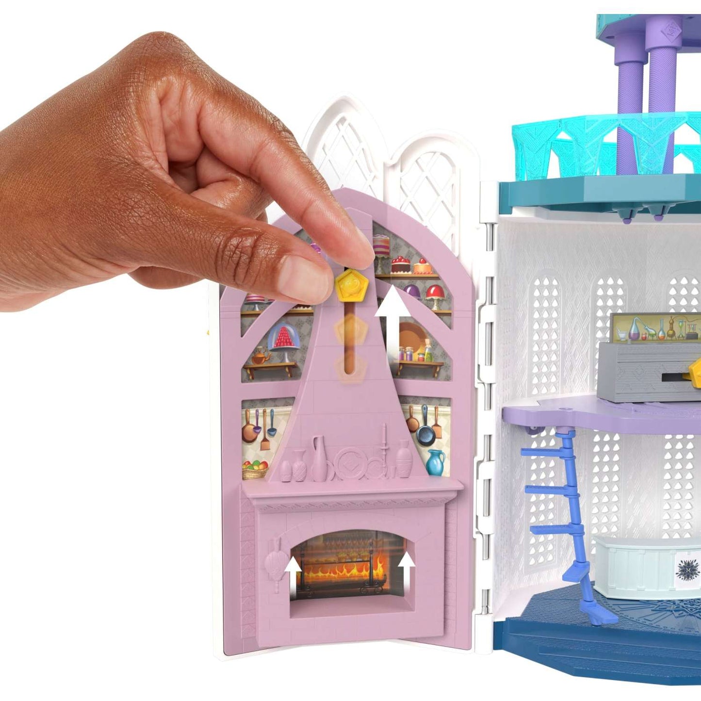 Casa de muñecas Disney Wish Rosas Castle con 2 minimuñecas articuladas y figura de estrella