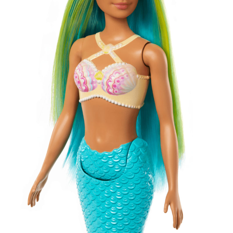 Muñeca Barbie sirena con cabello verde