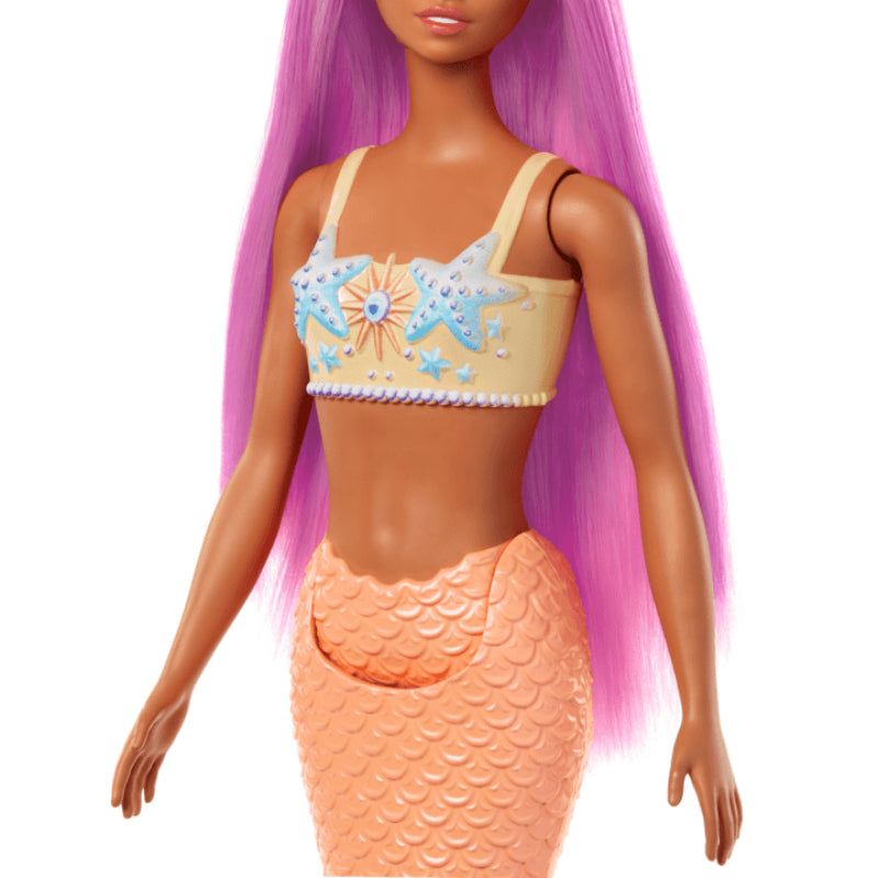 Muñeca Barbie sirena con cabello morado