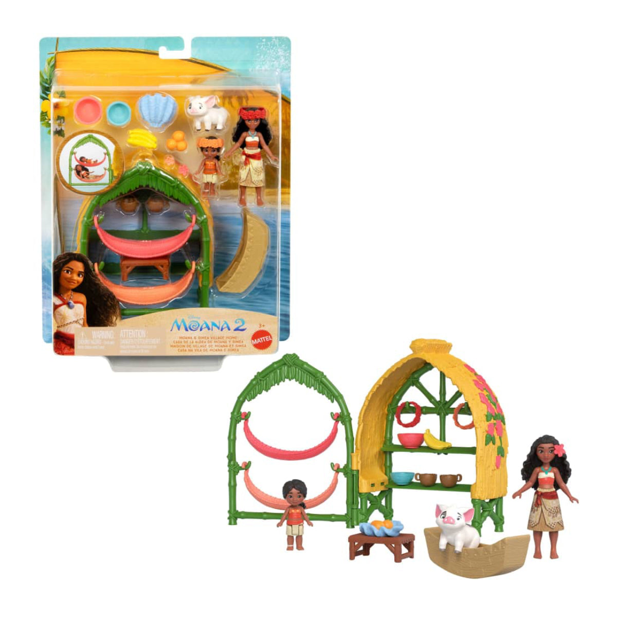 Mattel Disney Moana 2 Village Home Playset with 15 Accessories