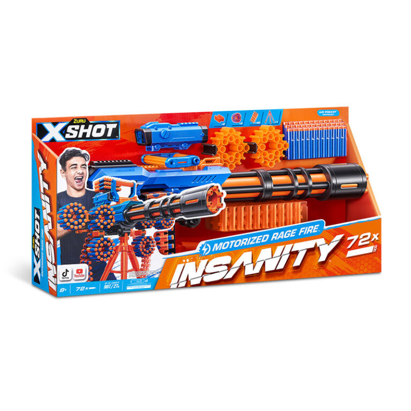 X-Shot Insanity Motorized Rage Fire Blaster with 72 Darts