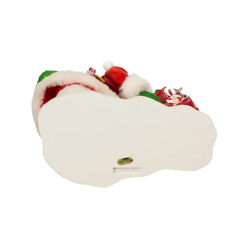 Papá Noel de 10,5" con buzón, de Kurt Adler, en tela, rojo y blanco