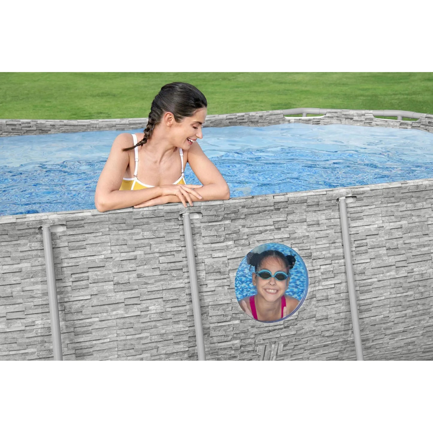 Piscina elevada Bestway Power Steel Swim Vista Serie II de 14' X 8'2" X 39,5"