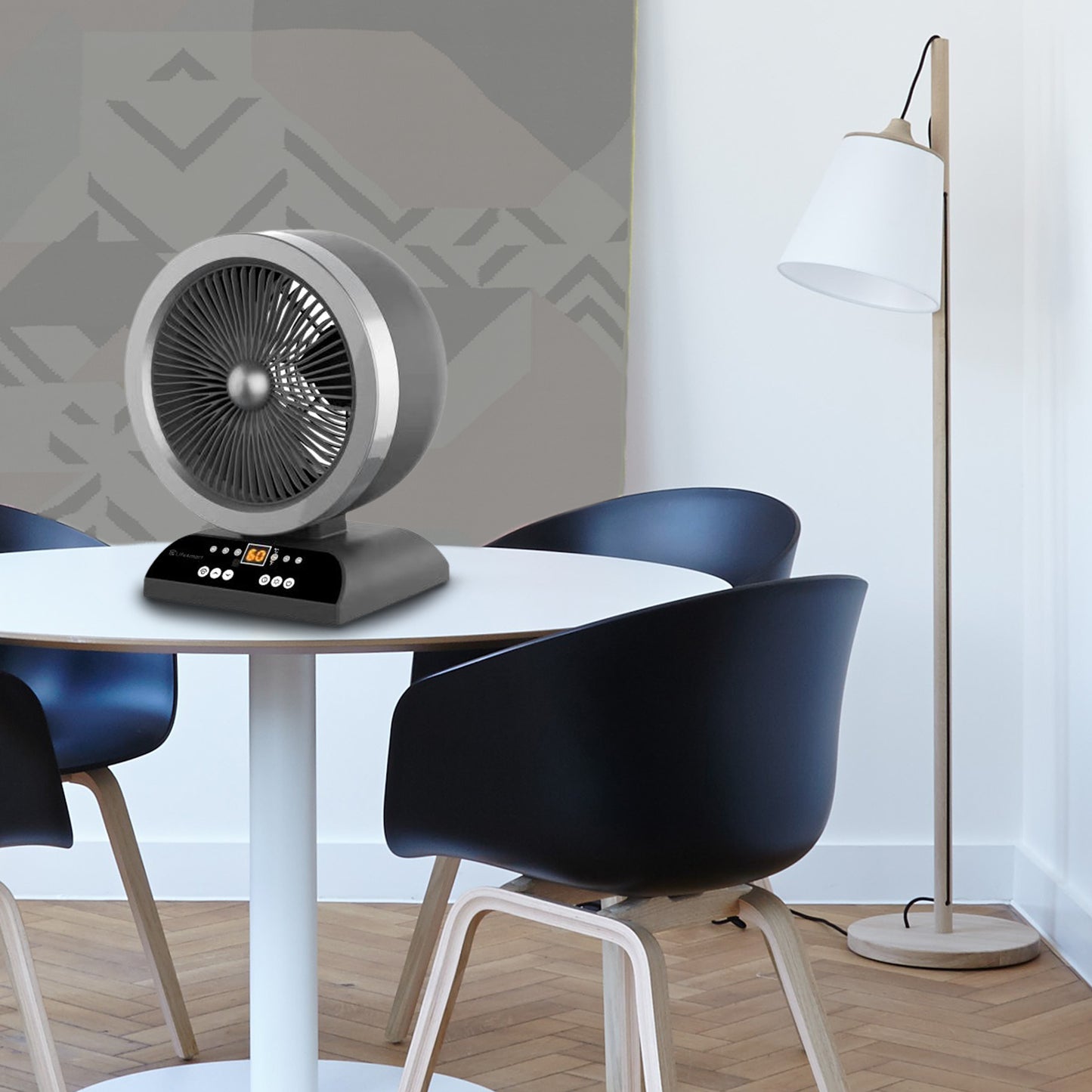 Lifesmart 2-in-1 Digital Fan Heater with Built-in UV-LED Light - Black