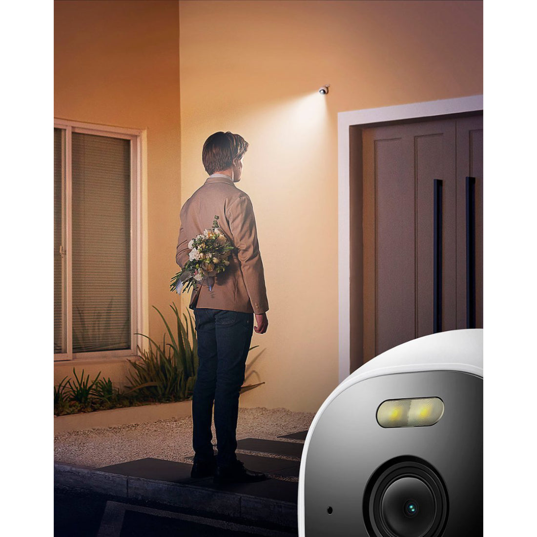 eufy Security T8441Z21 Solo Outdoor 2K HD Wired Spotlight Camera with Night Vision - White