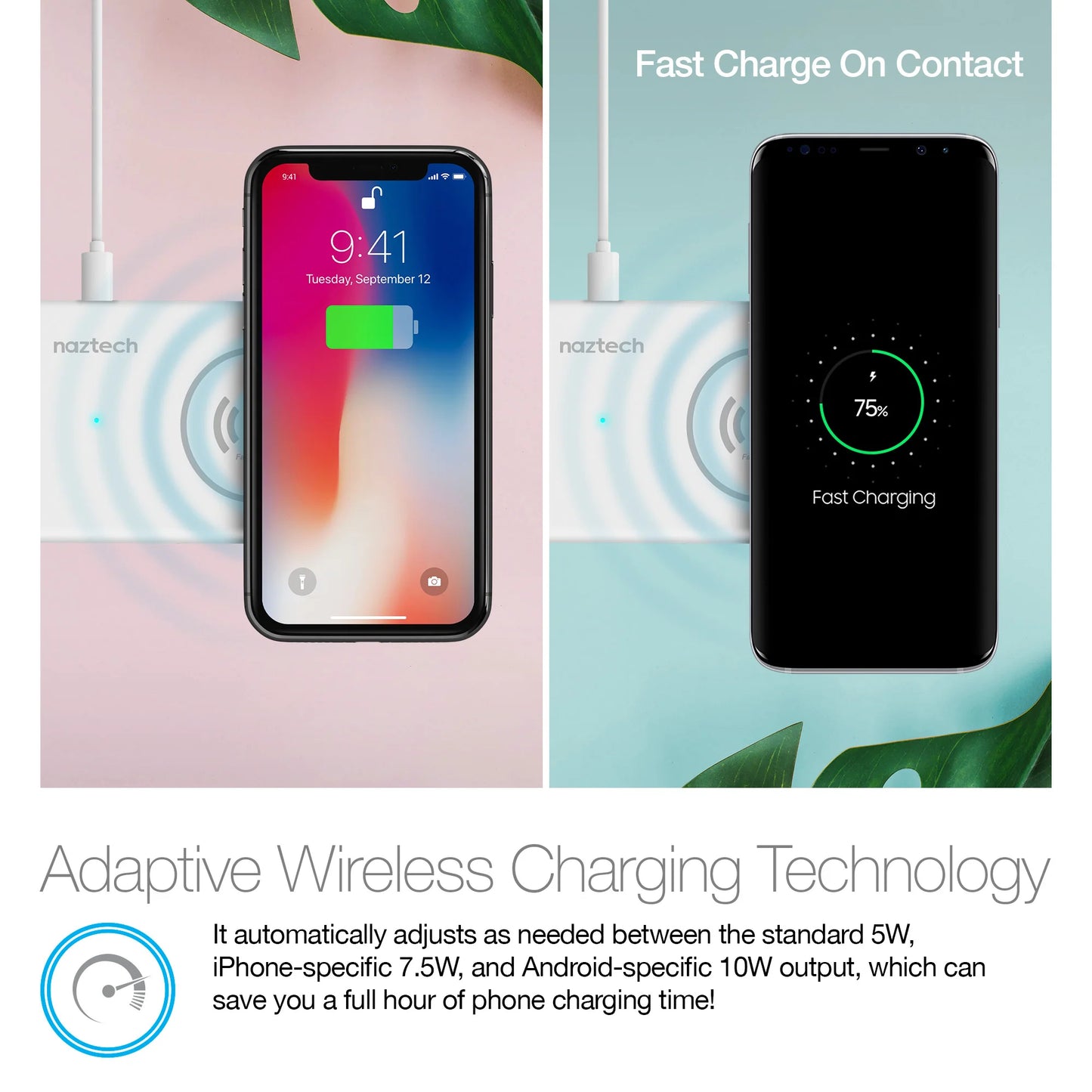 Naztech Power Pad Duo Qi Wireless Fast Charger - White