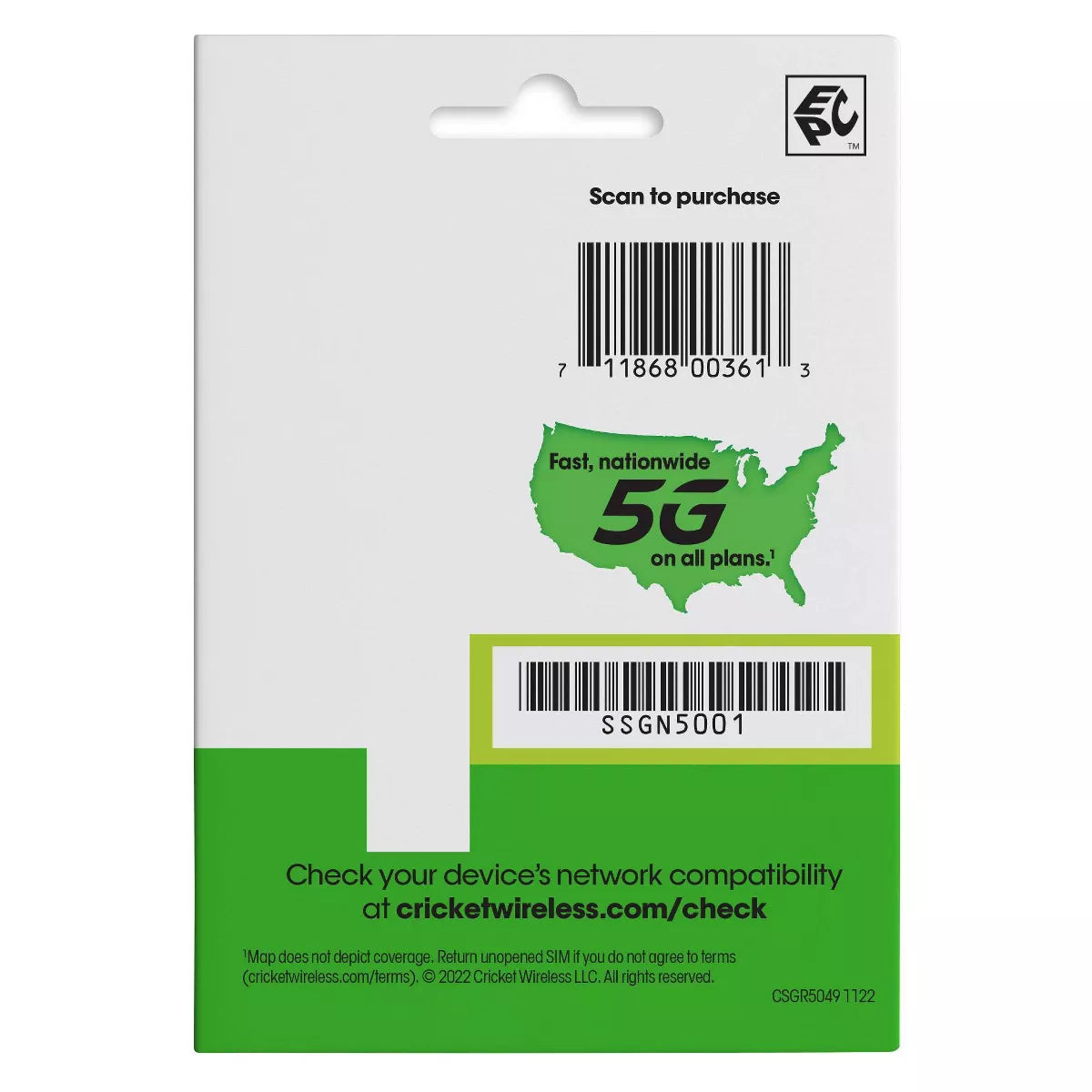 Kit de tarjeta SIM Cricket 5G