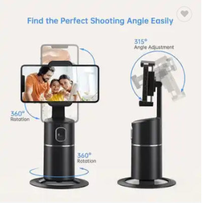 Multi-Angle Streaming Mobile Phone Holder Tripod Stand - Black