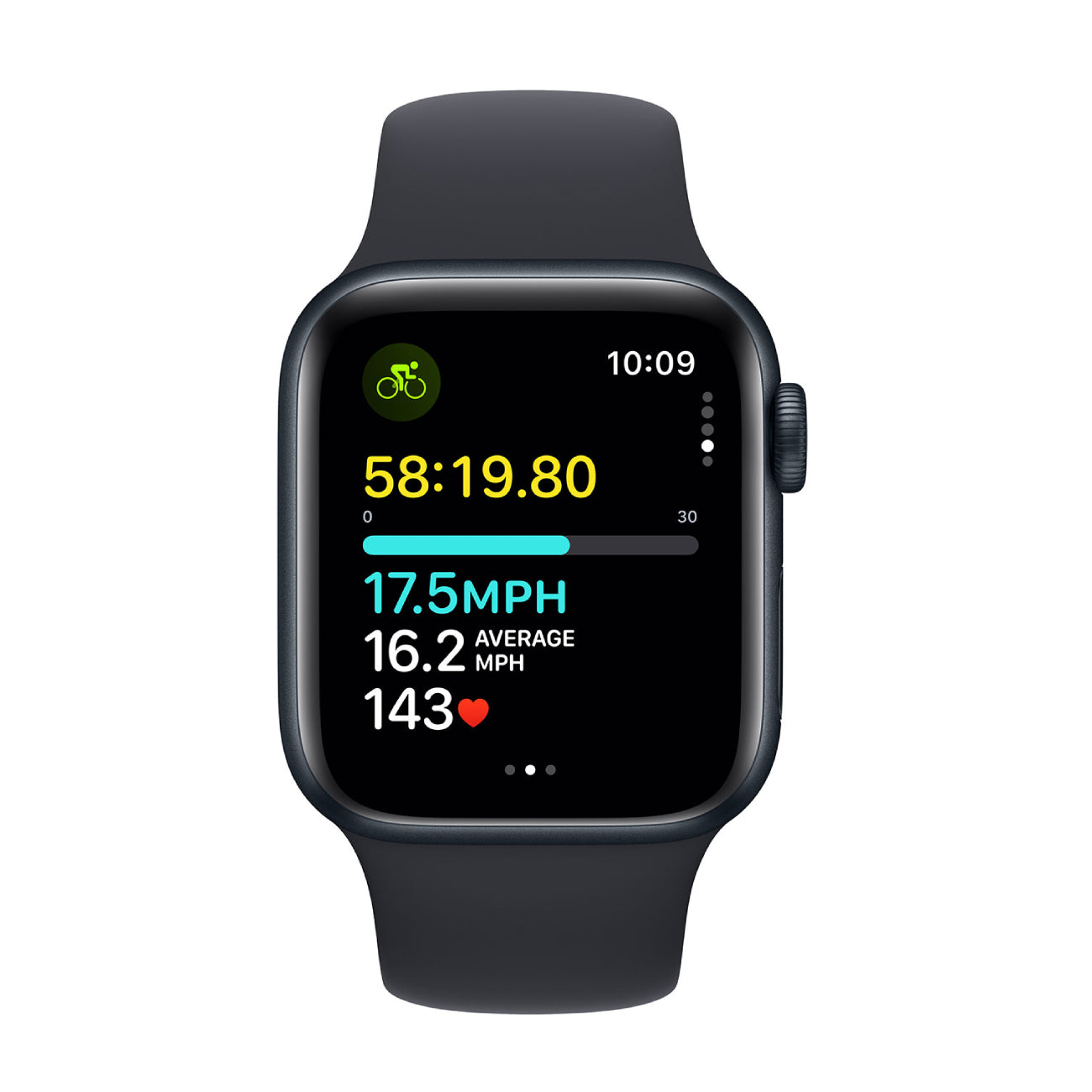 Apple SE Unisex 40mm Midnight Aluminum Case Smartwatch with Midnight Sport Band (S/M) - GPS