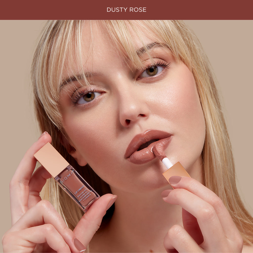 Crema de labios Sigma Beauty - Dusty Rose (brillo cremoso en tono rosa oscuro)