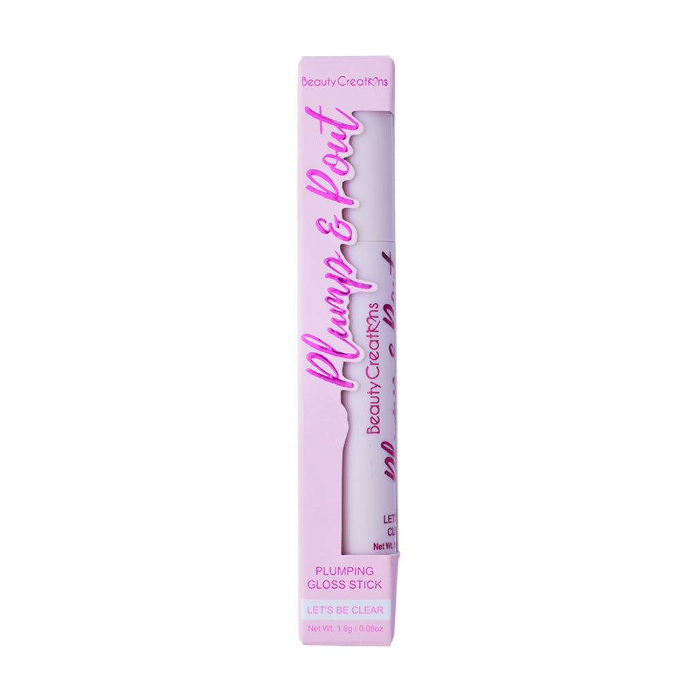 Brillo labial en barra Plump &amp; Plout de Beauty Creations: seamos claros