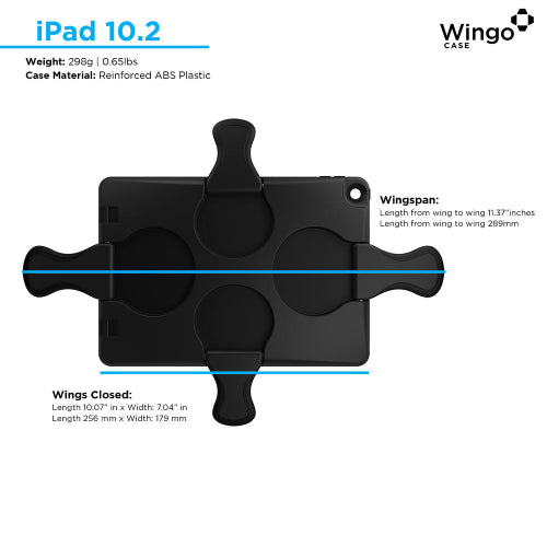 WingoCase Protective Case for iPad 10.2" (7th to 9th Gen) - Black