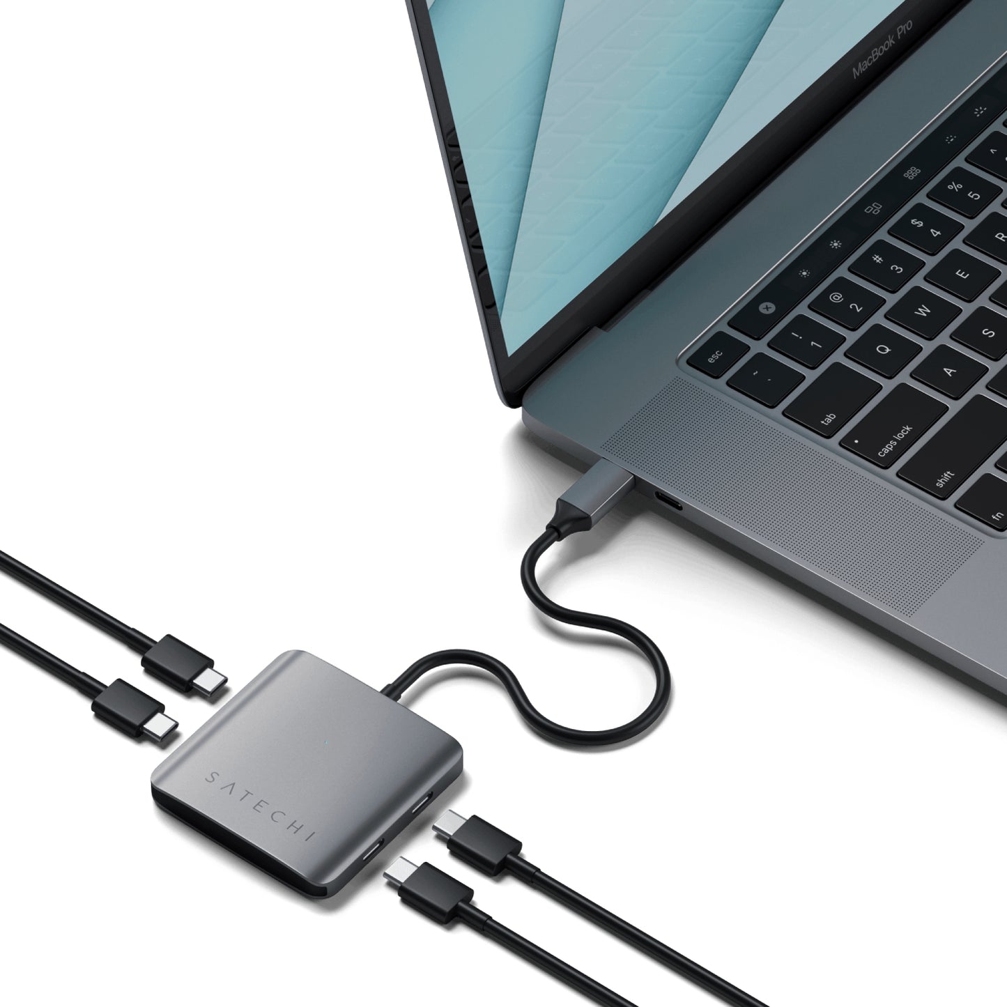 Concentrador USB-C de 4 puertos Satechi - Gris espacial