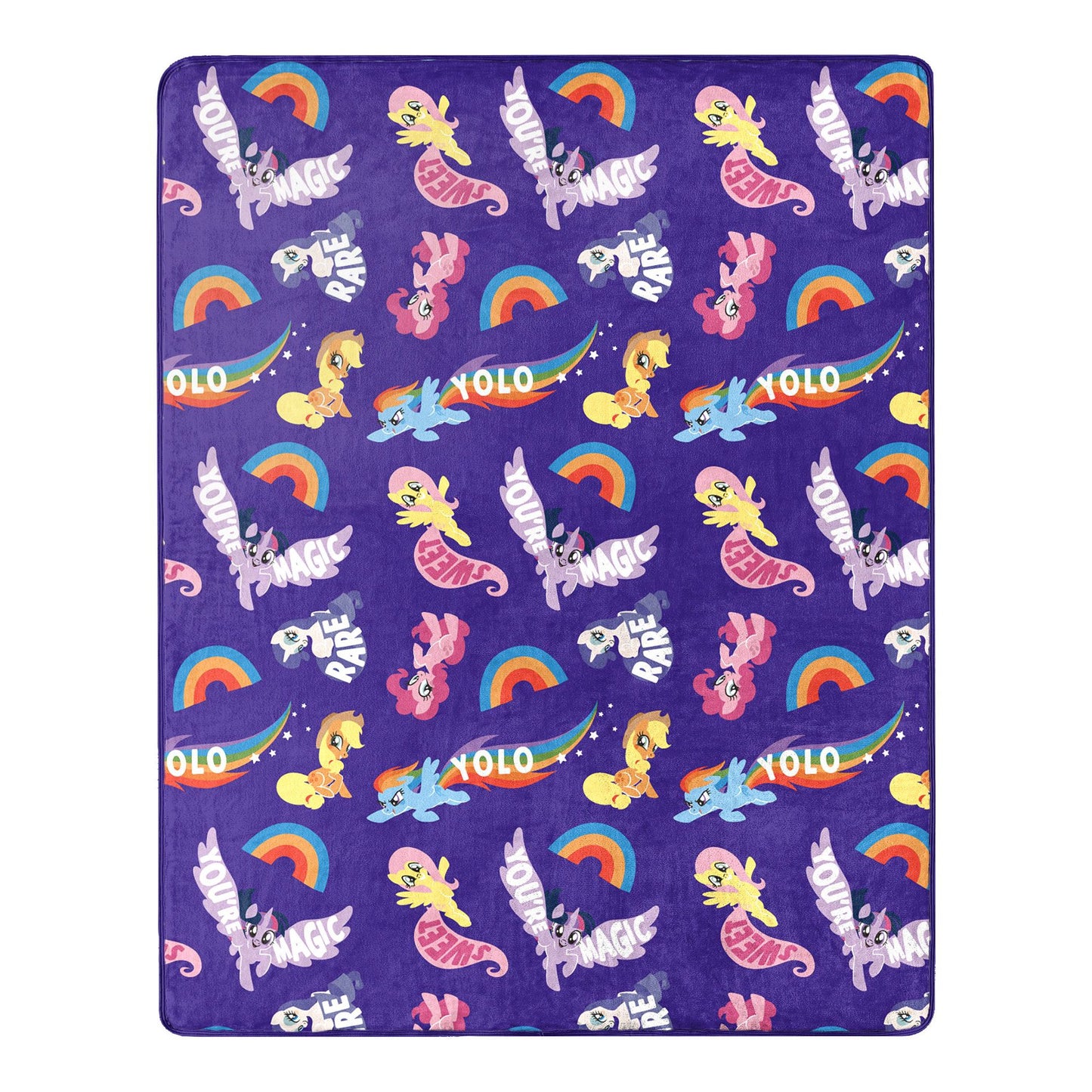 Northwest Hasbro My Little Pony, lindo juego de almohada y manta de tacto sedoso con el personaje Rainbow Dash, morado