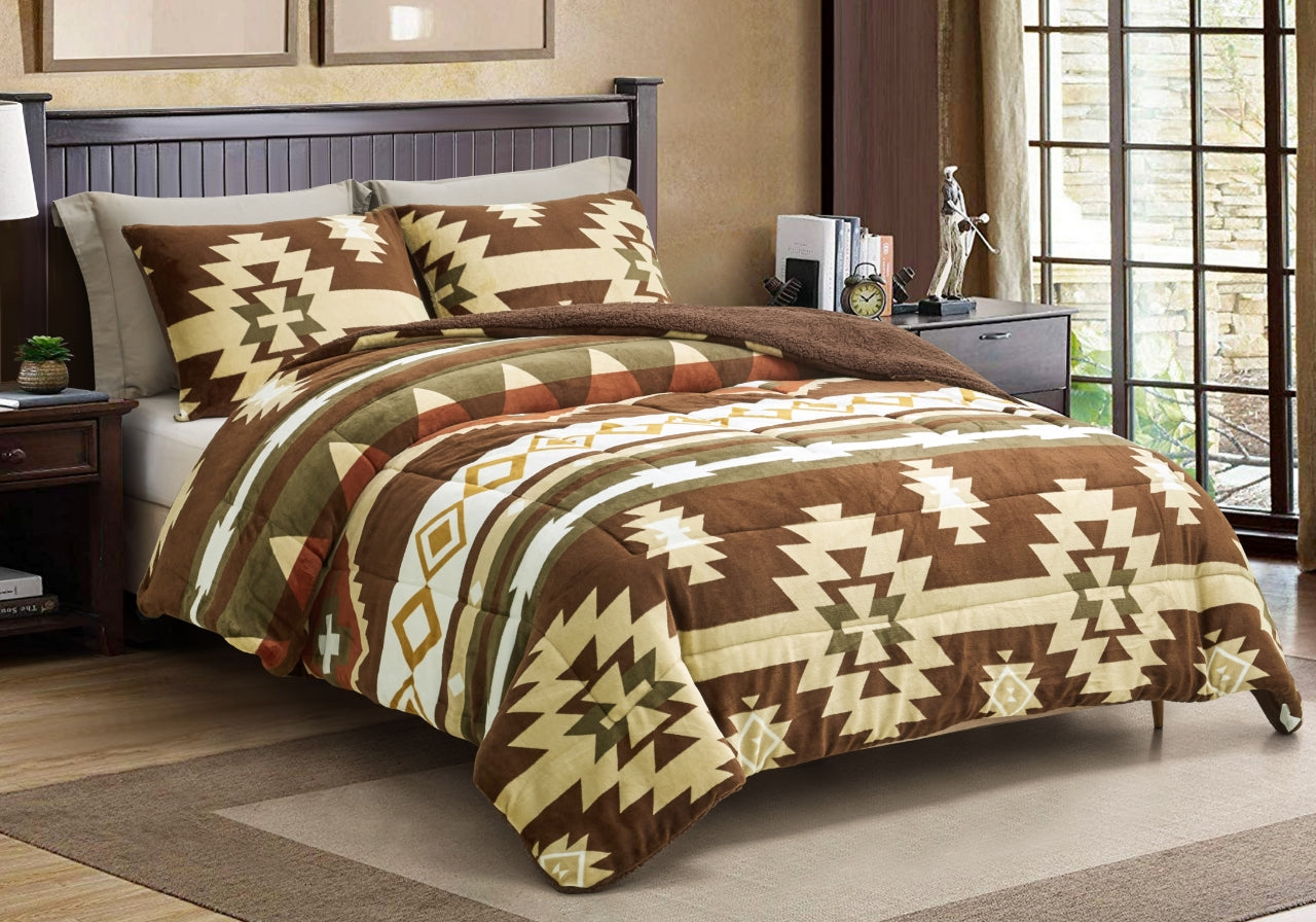 Aztek Queen Comforter set -  Assorted