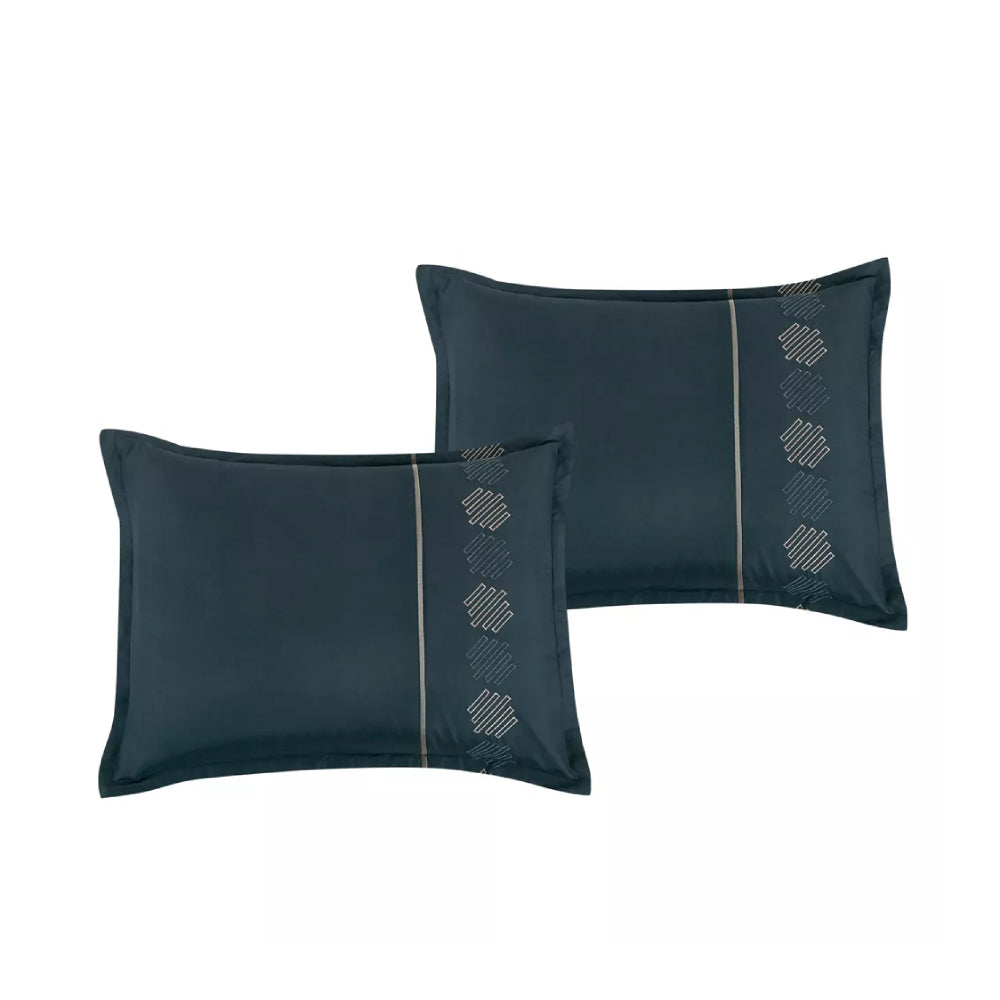 Esca Eulanda Luxury Queen Size 7-Piece Comforter Set - Blue