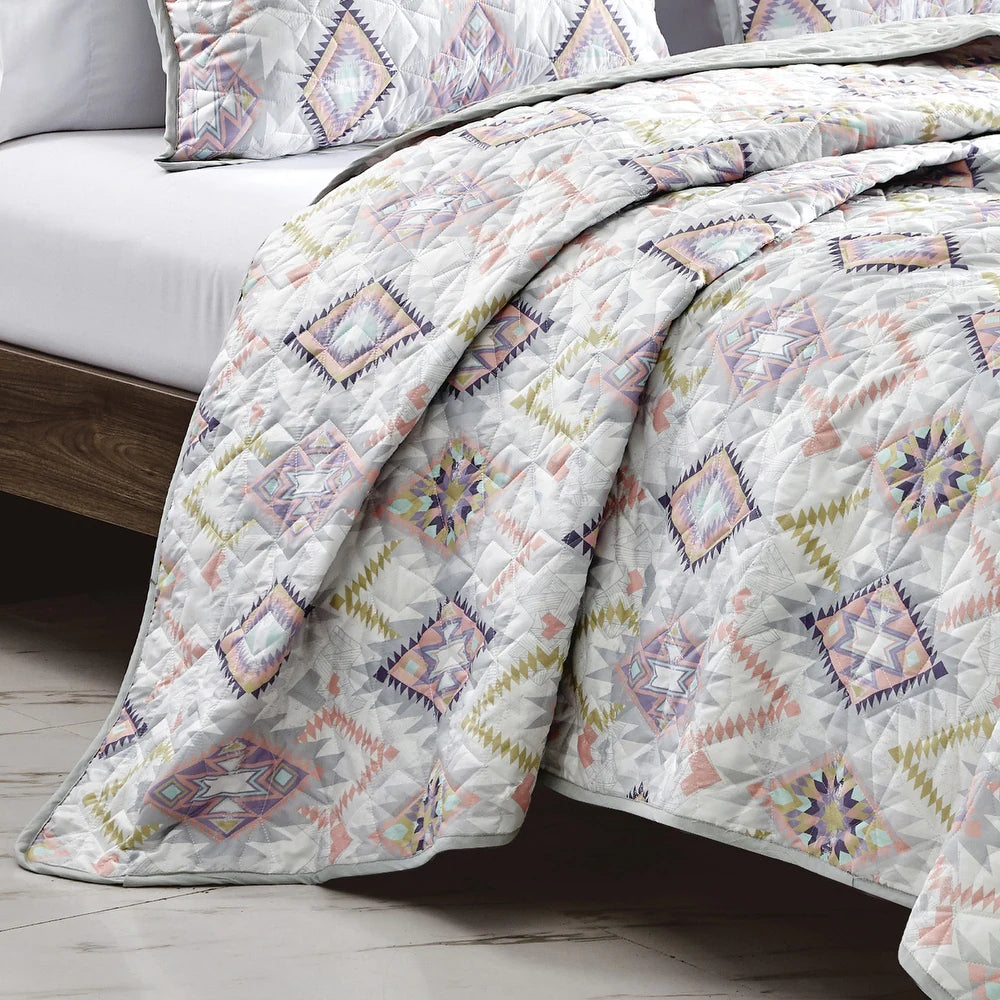 Esca Kumani Queen Size 3-Piece Reversible Bedspread Set - Multicolor