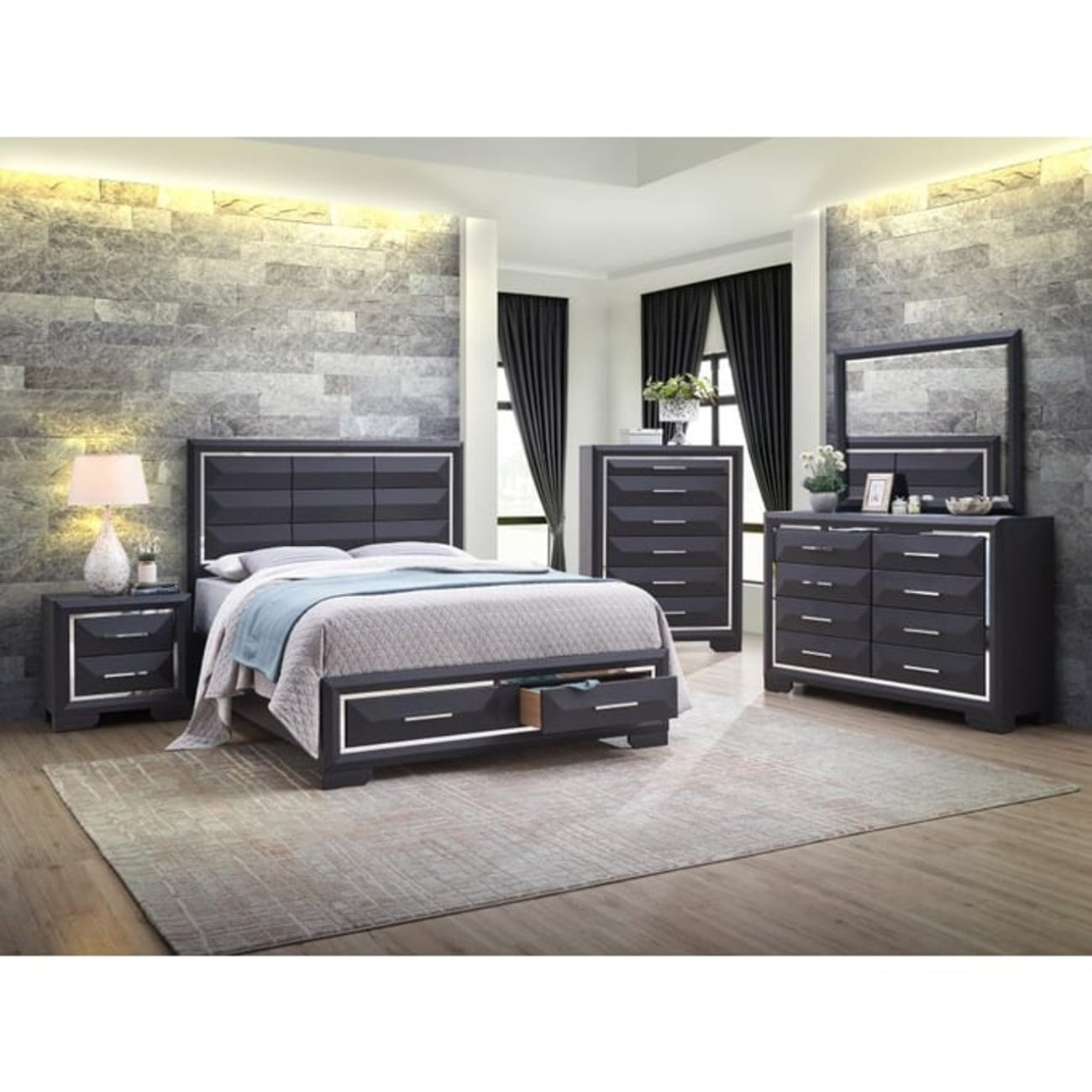 Chest with 5 Drawers by Best Home - Charcoal