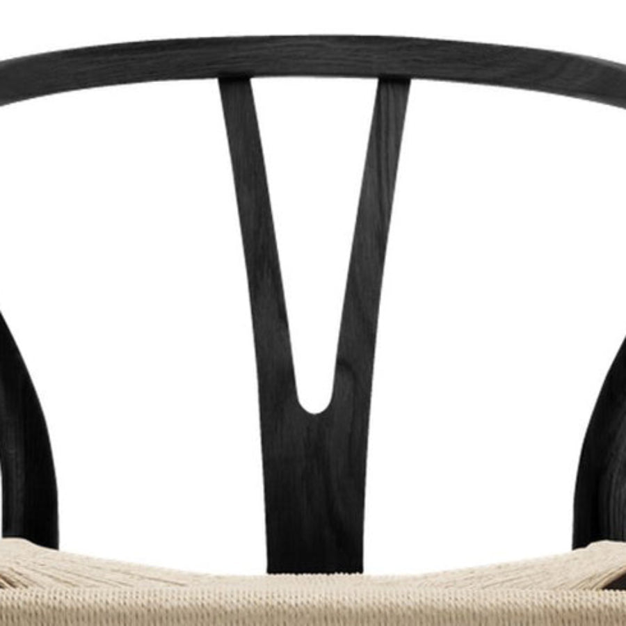 Silla de comedor clásica Wishbone de 31" de Primitive Collections (juego de 2) - Negro