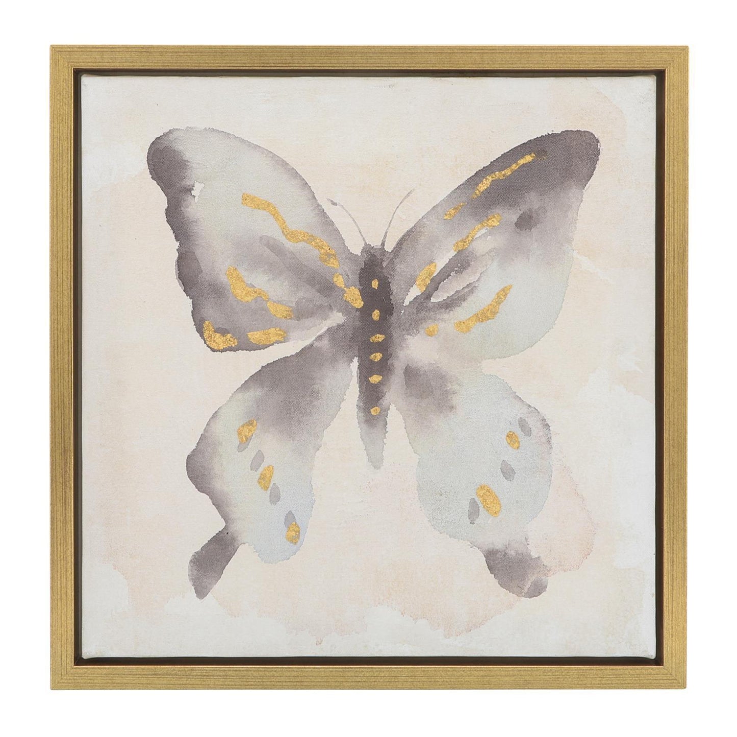 Sagebrook Home Contemporary 18" x 18" Hand Painted Butterflies Canvas Art (Set of 4) - Multicolor