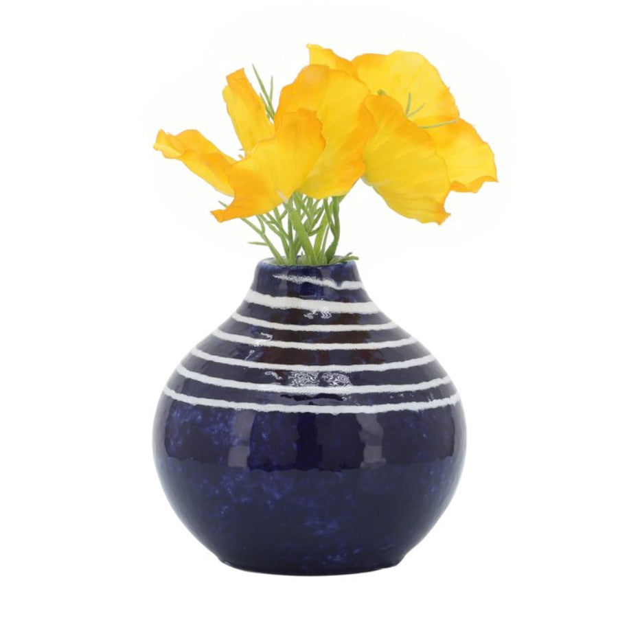 Sagebrook Home Contemporary 5" Ceramic Primeval Vase - Blue