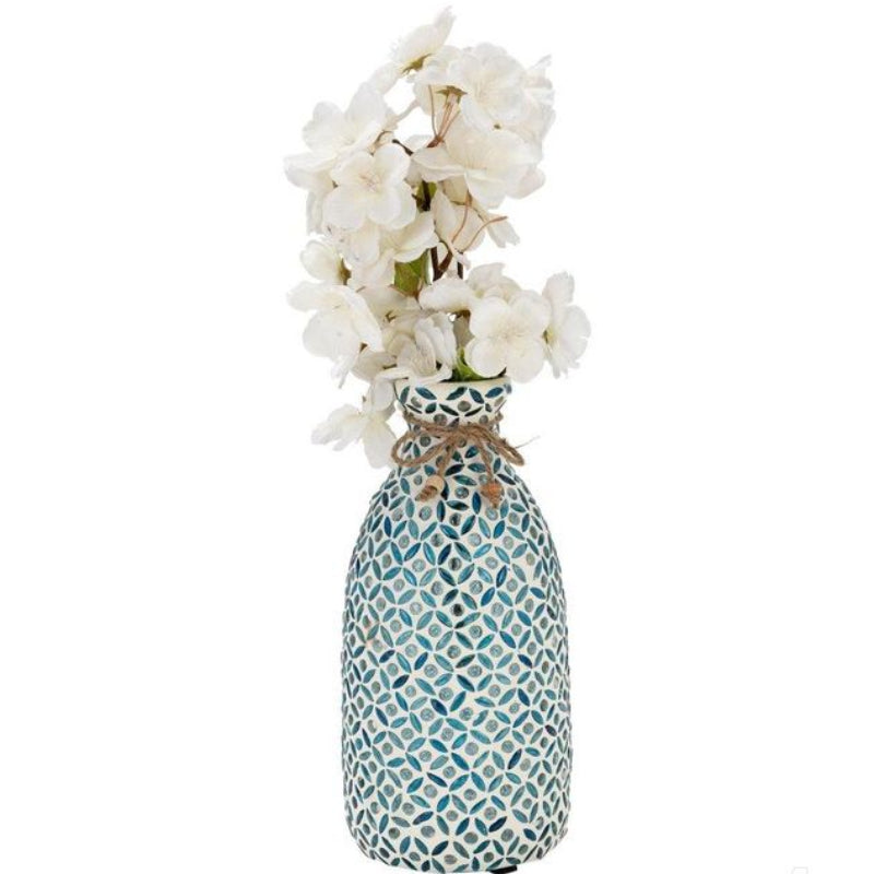 Sagebrook Home Contemporary 9" Glass Mosaic Vase - Blue