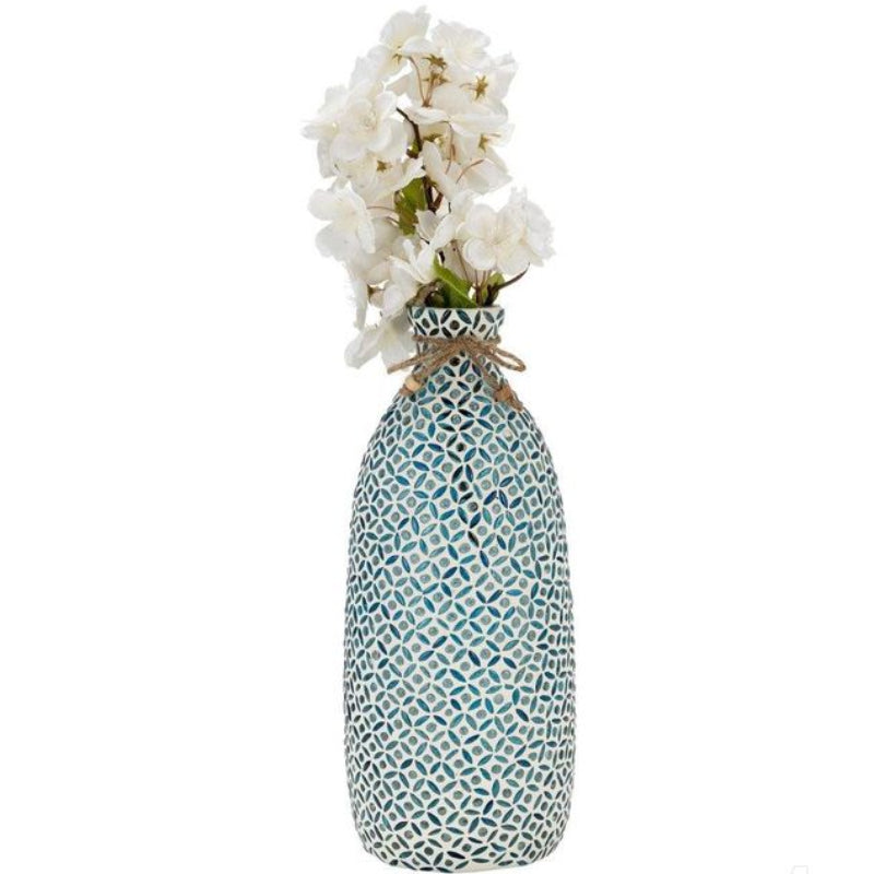 Sagebrook Home Contemporary 13" Glass Mosaic Vase - Blue