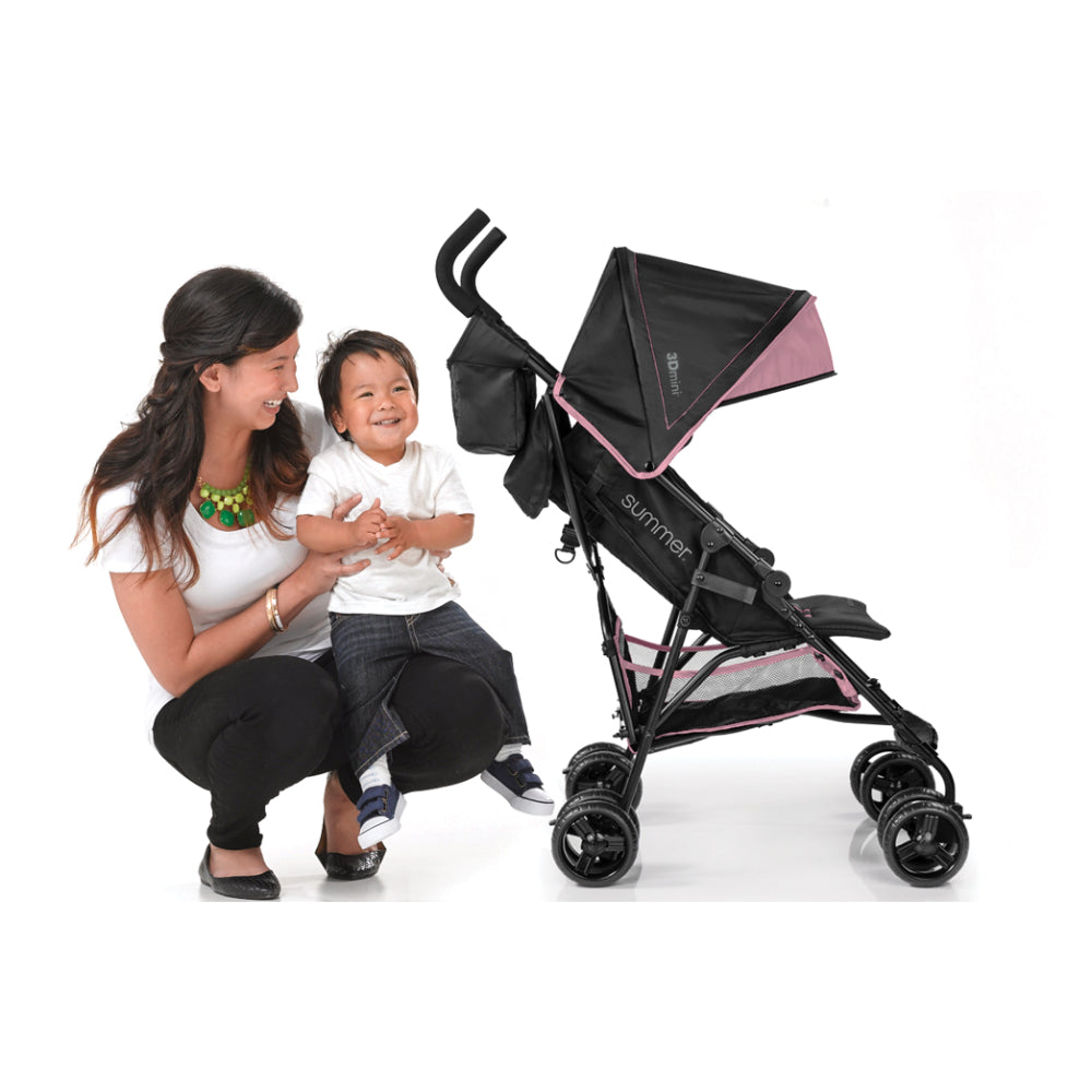 Cochecito de bebé Summer Infant 3Dmini Convenience, color rosa y negro