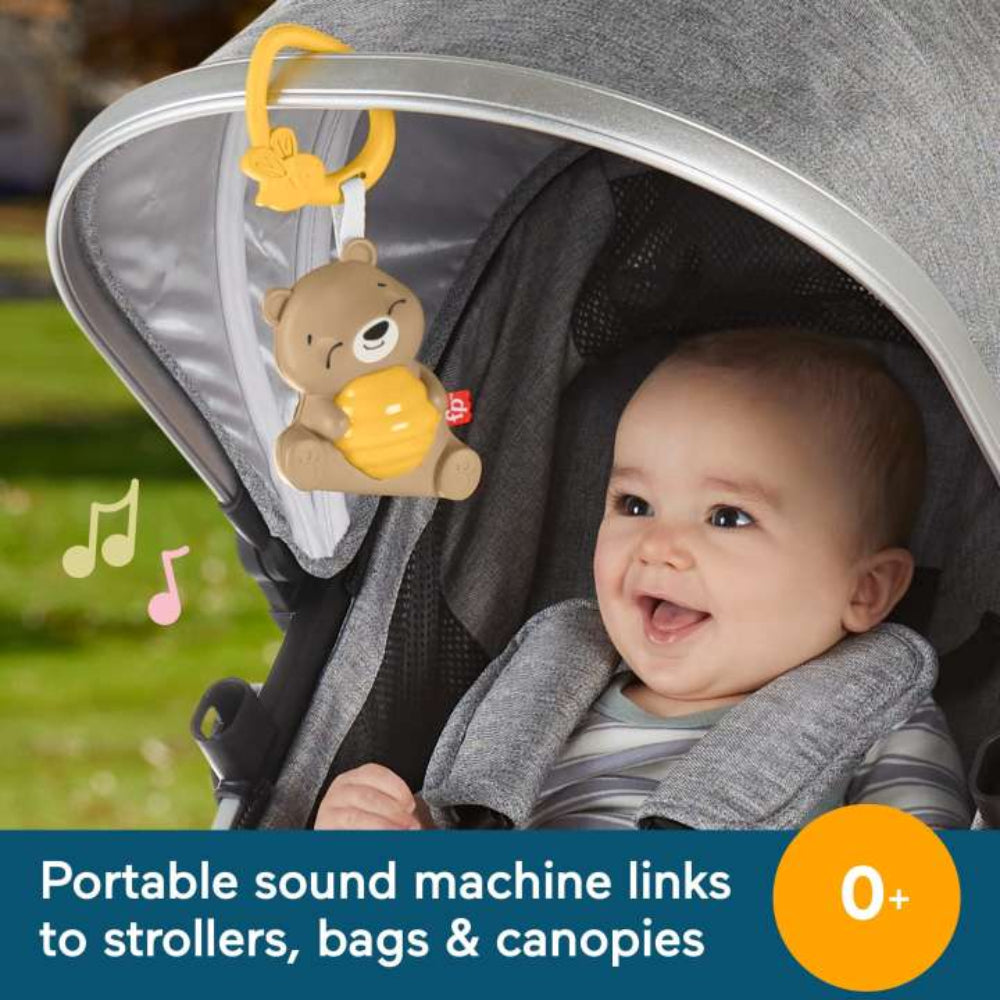 Fisher-Price Beary Soothing Portable Baby Sound Machine with Customizable Timer - Multicolor