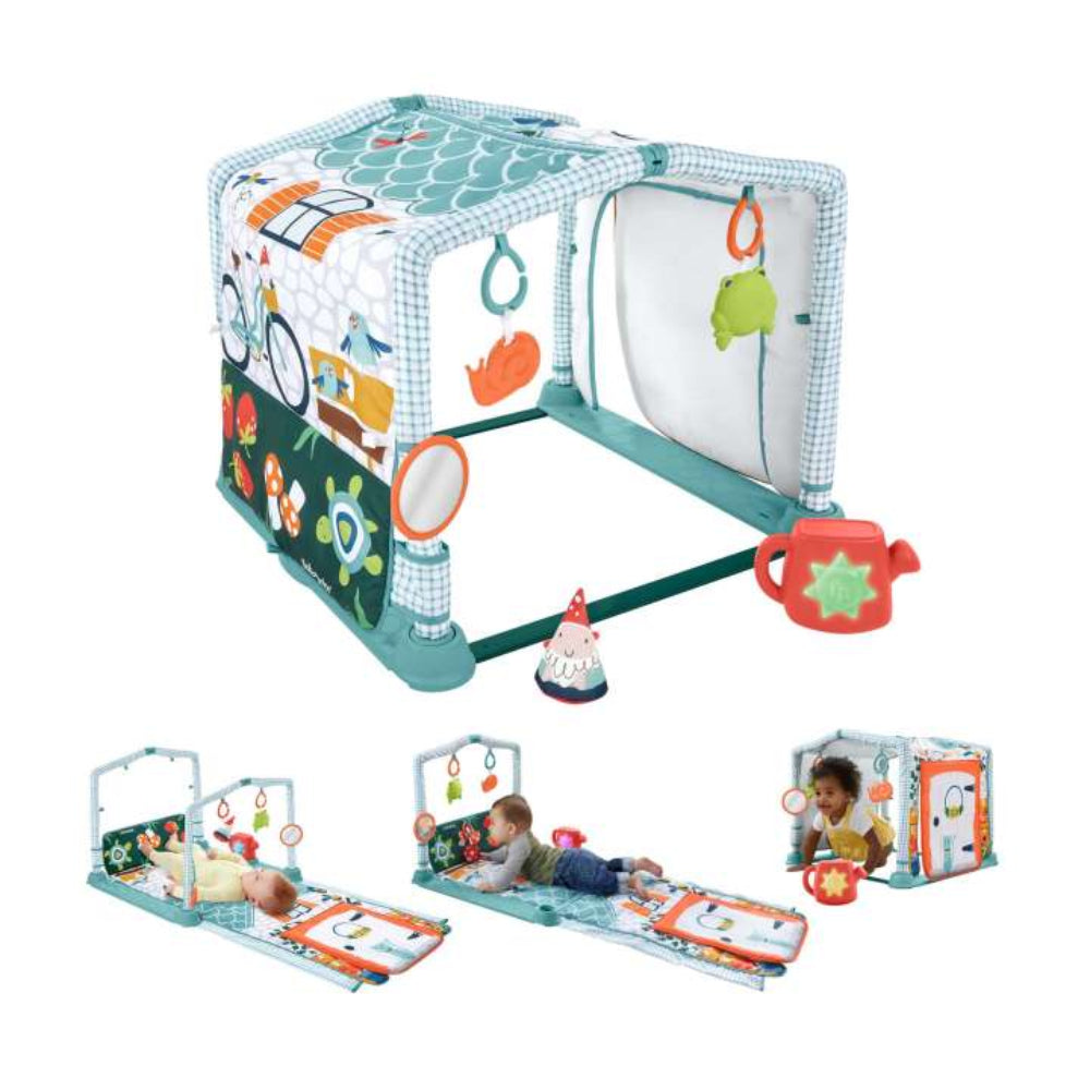 Gimnasio para bebés 3 en 1 de Fisher-Price con 5 juguetes sensoriales y de motricidad fina - Multicolor