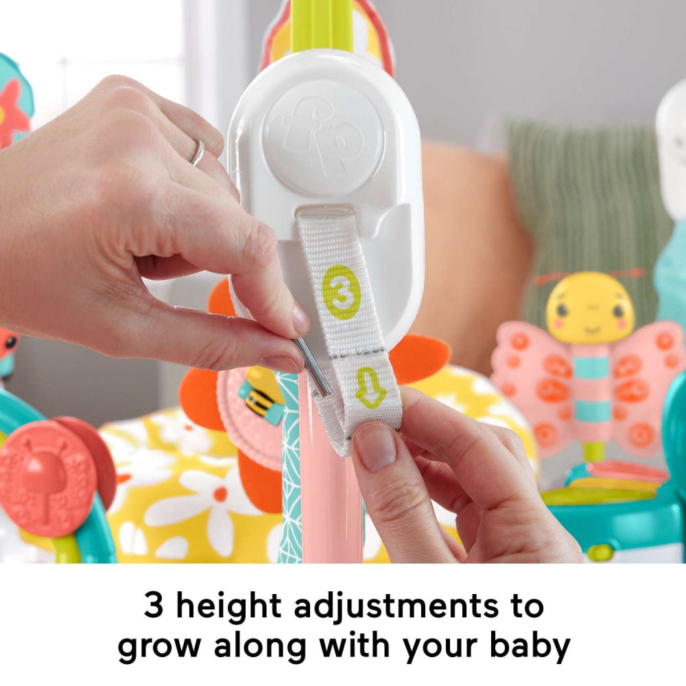 Fisher-Price Baby Bouncer Activity Center with Music and Lights - Blooming Fun Jumperoo