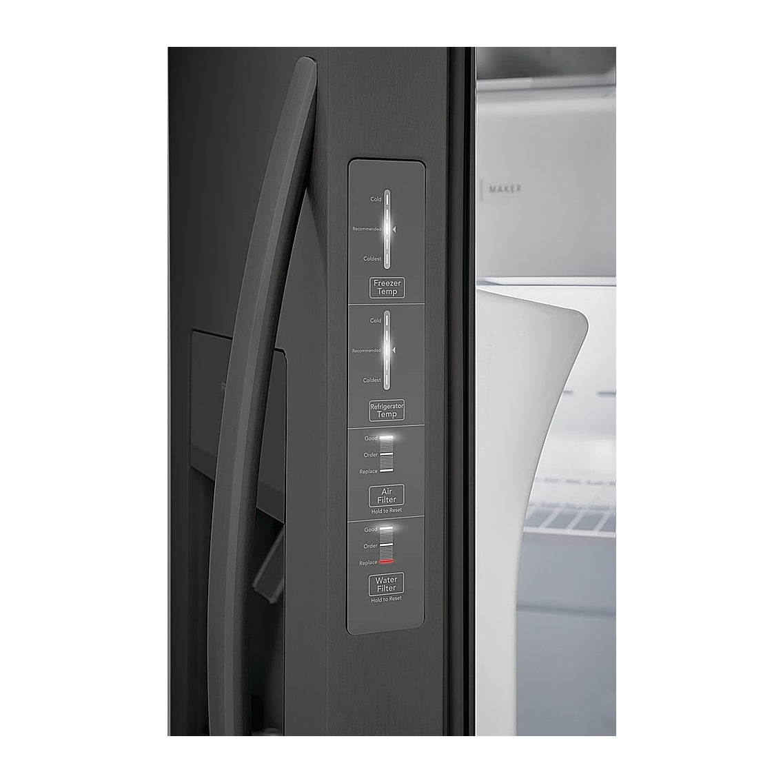 Refrigerador Frigidaire 25.5CF BSS SXS con dispensador 