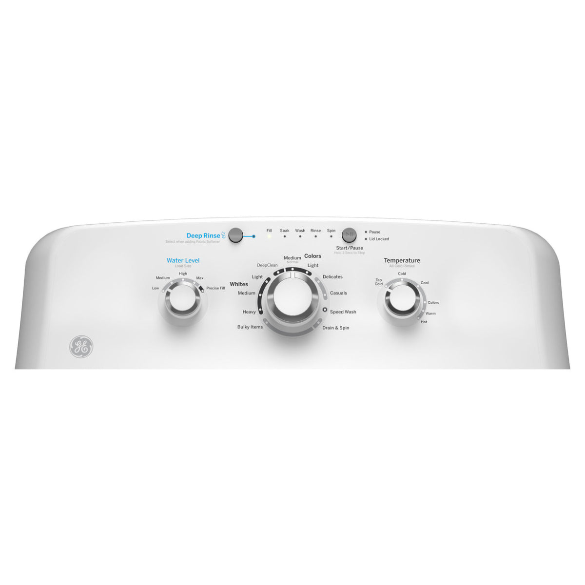 Lavadora de carga superior GE GTW325ASWWW de 4,0 pies cúbicos con control de nivel de agua, color blanco