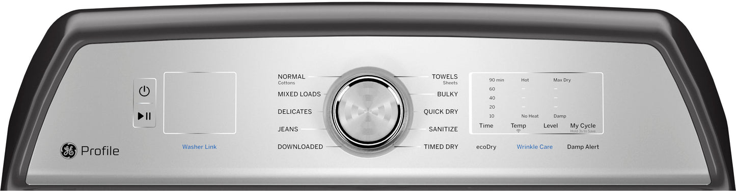 GE PTD60GBPRDG 7.4 cu. ft. Front Load Gas Dryer with Sensor Dry and Built-in Wi-Fi - Diamond Gray