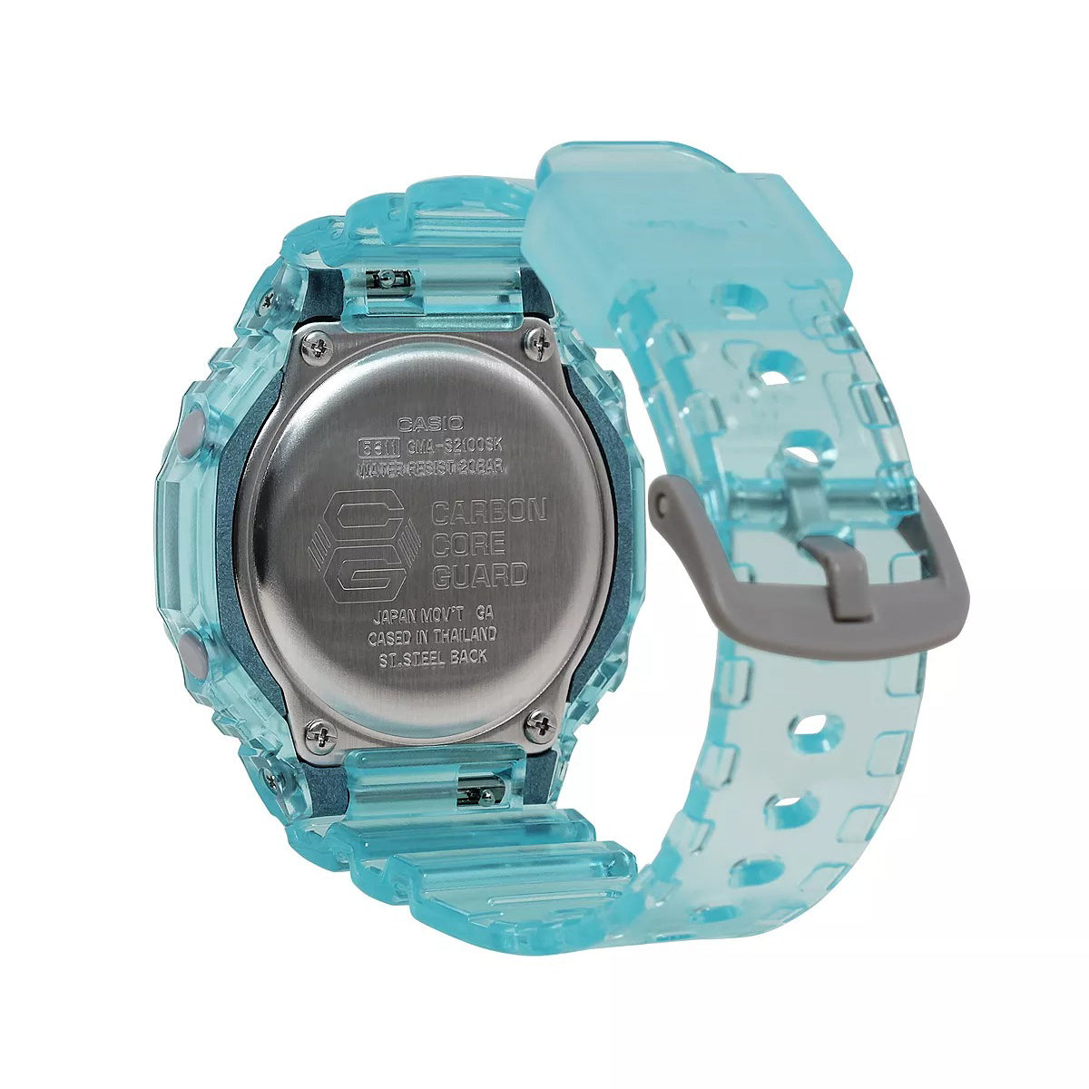 Casio G-Shock Women's 46.2mm Quartz Digital Analog Mint Green Skeleton Resin Strap Watch -