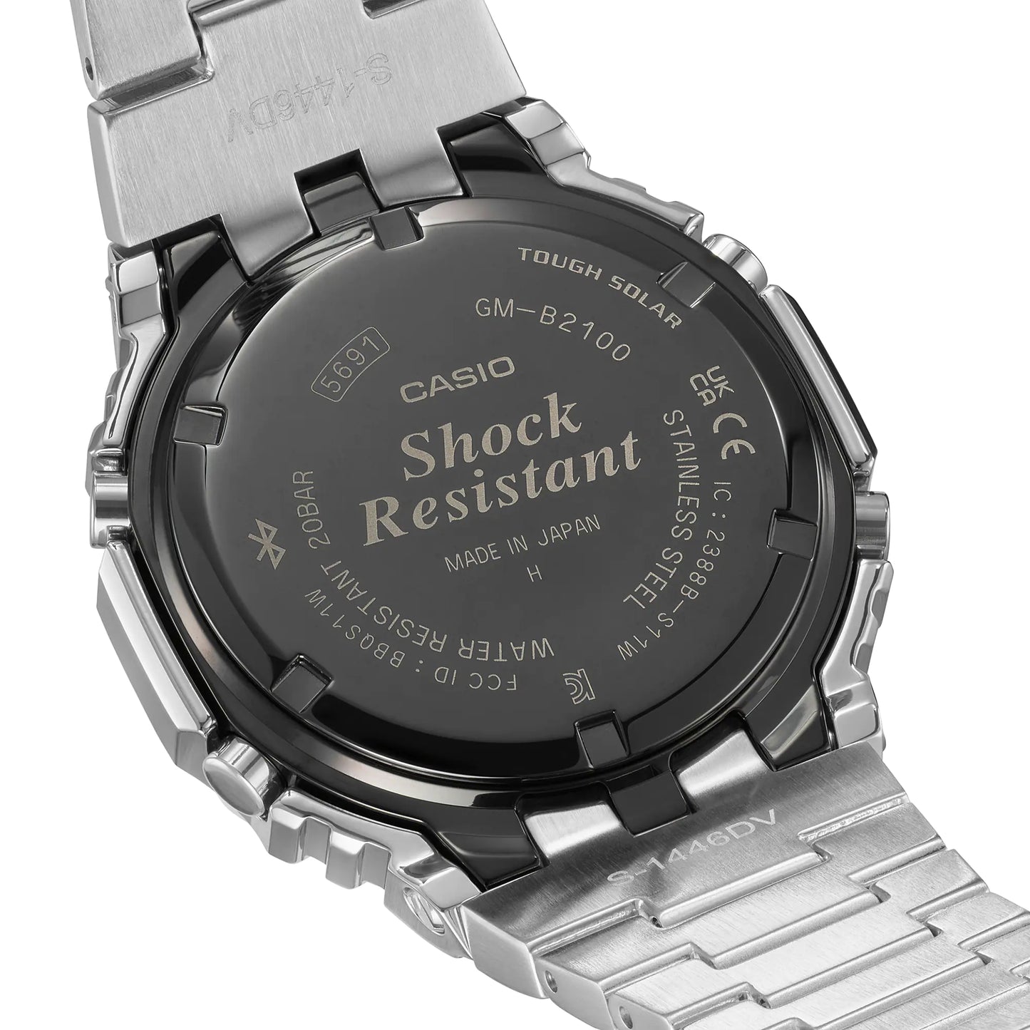 Reloj Casio G-Shock de cuarzo para hombre, de 41 mm, de acero inoxidable y pulsera plateada -