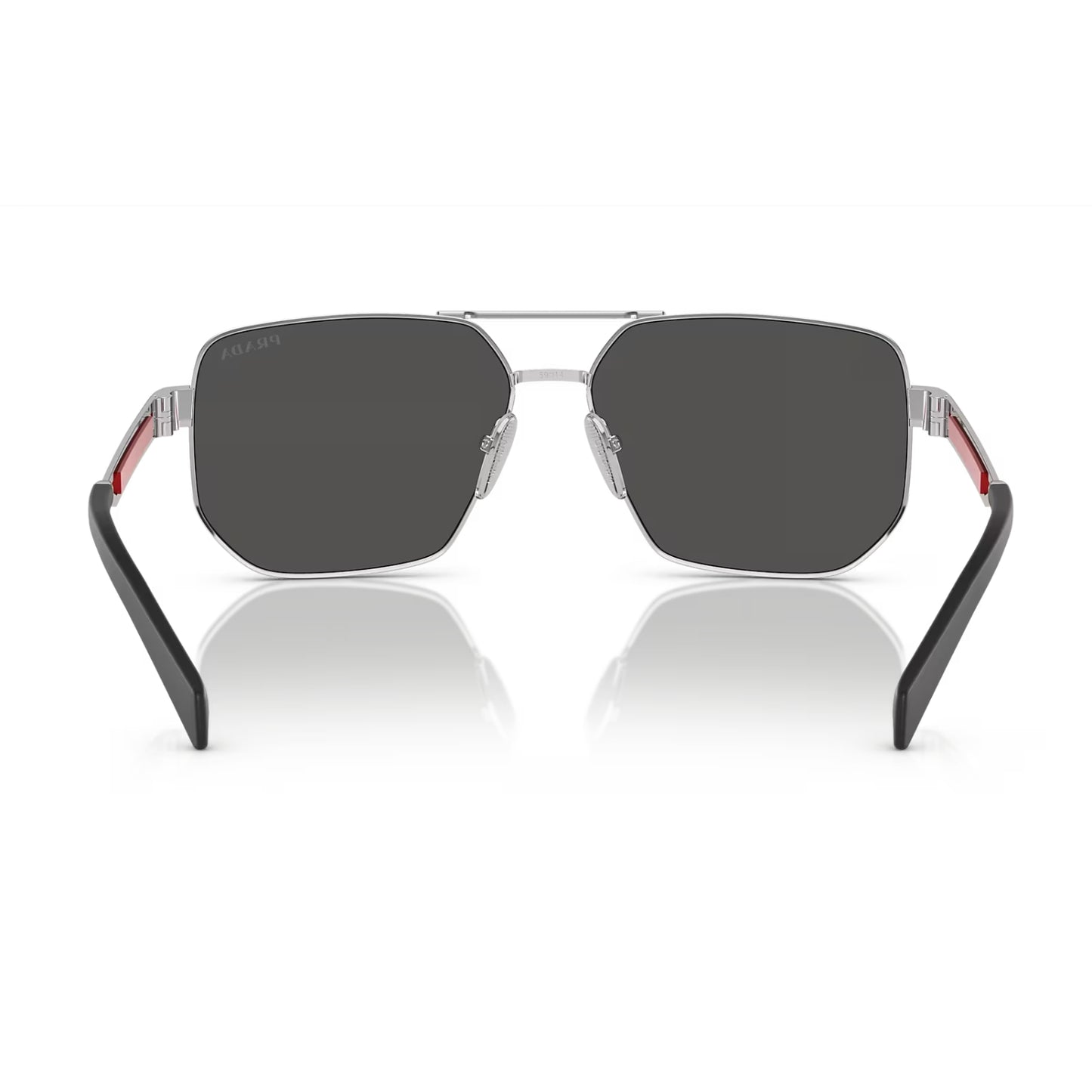 Gafas de sol Prada Linea Rossa PS51ZS Pilot de color liso para hombre: plata/gris oscuro