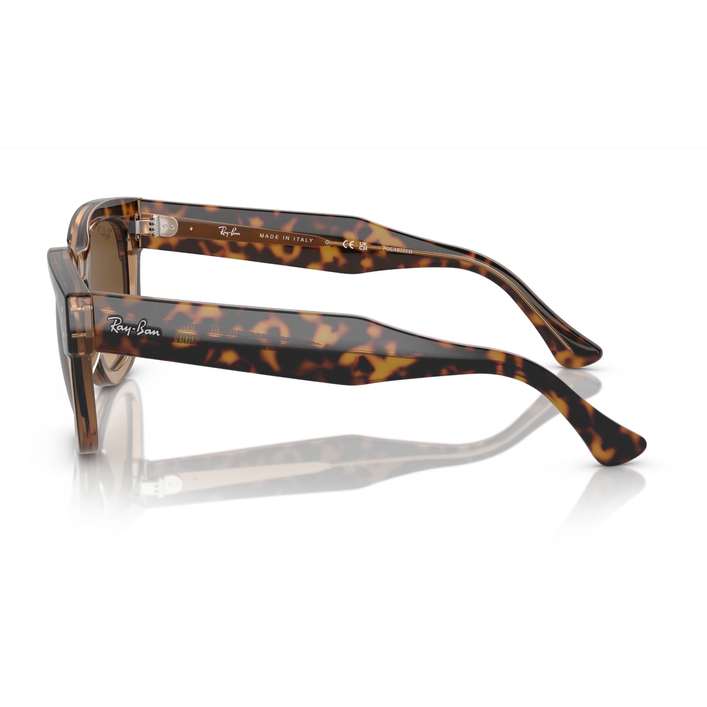 Ray-Ban Mega Hawkeye Unisex RB0298S Square Gradient Sunglasses - Polished Havana on Transparent Brown/Brown