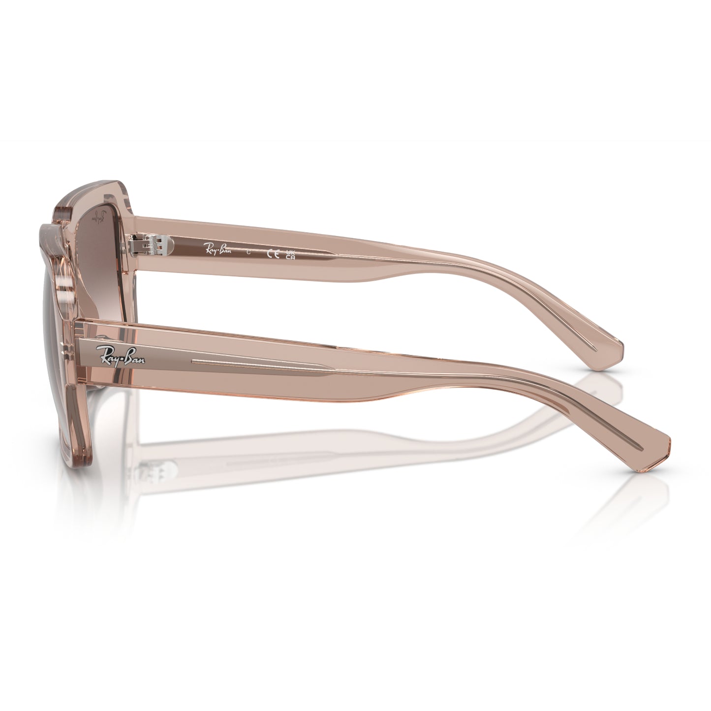 Ray-Ban Magellan Unisex RB4408 Square Gradient Sunglasses - Polished Transparent Light Brown/Silver