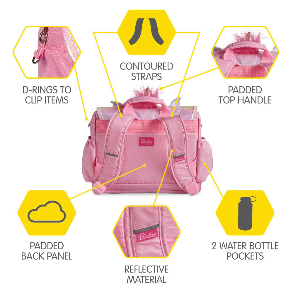 Bixbee 10" Unicorn Small Backpack - Pink