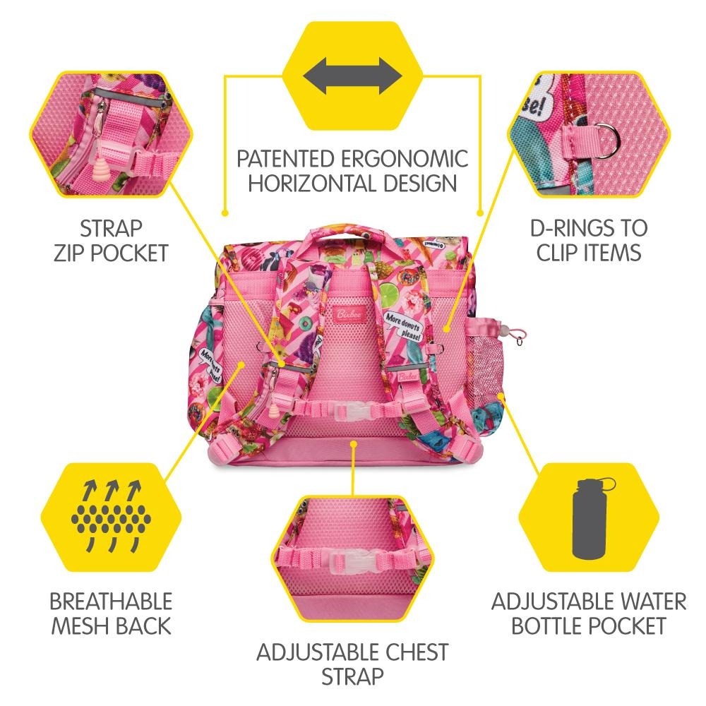 Juego de cama de 5 piezas Funtastical Twin de Bixbee, mochila, color rosa