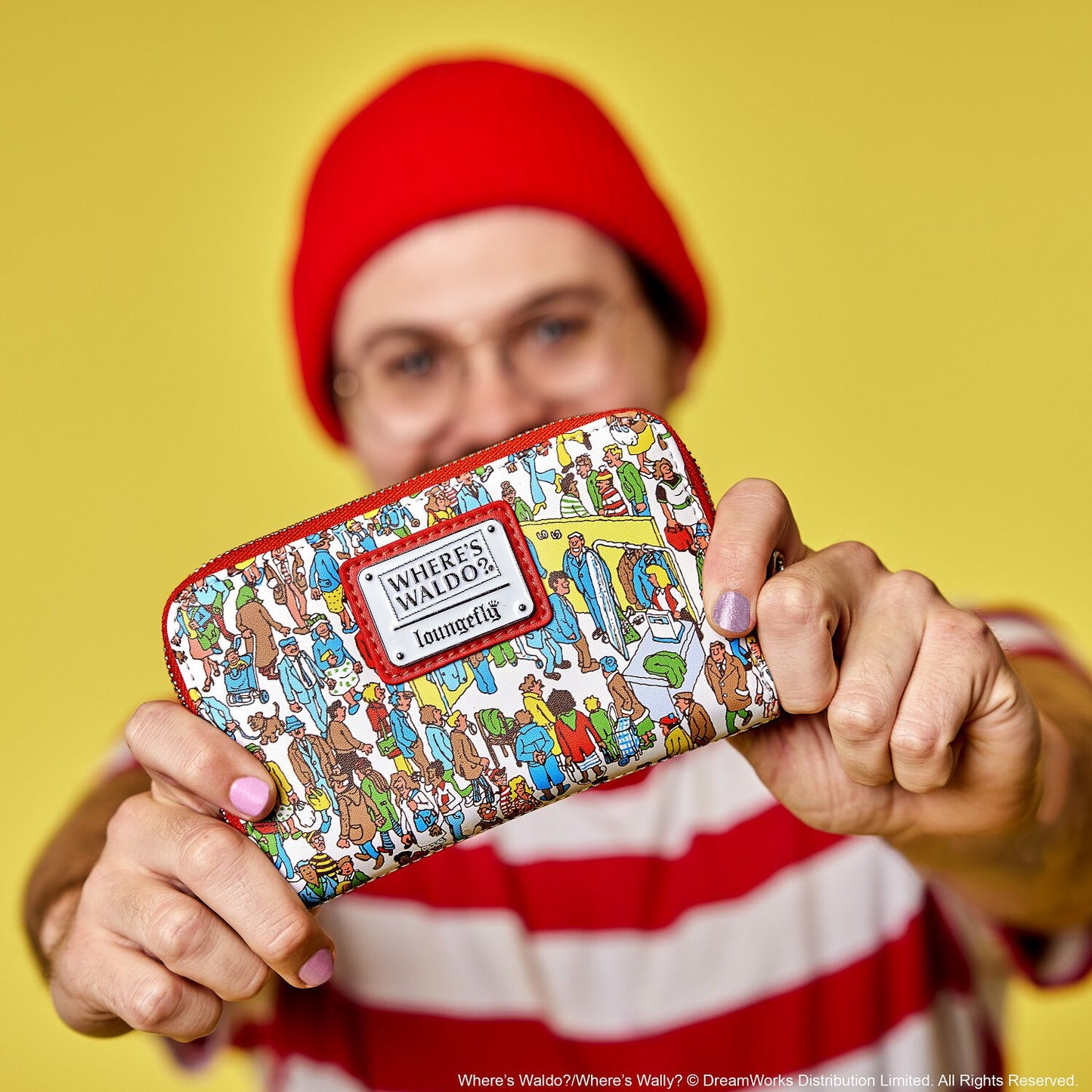 Loungefly Where’s Waldo 4" Allover Print Zip Around Wallet