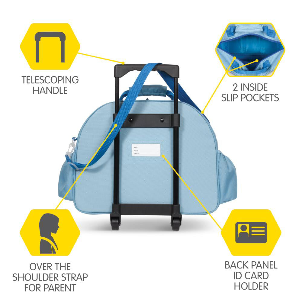 Equipaje de viaje para niños Bixbee Little Traveler, azul, 2 ruedas