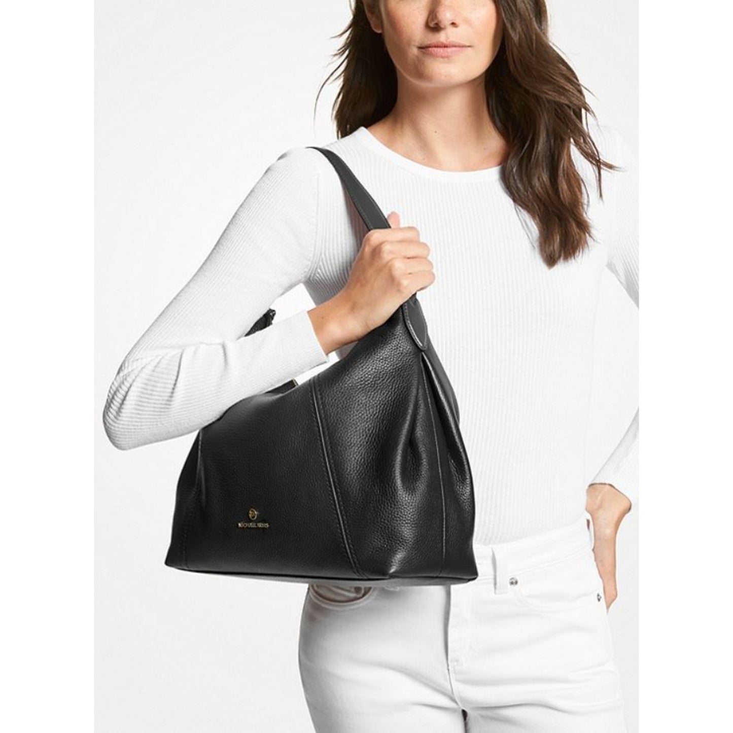 Bolso de hombro convertible grande Sienna de Michael Kors - Negro