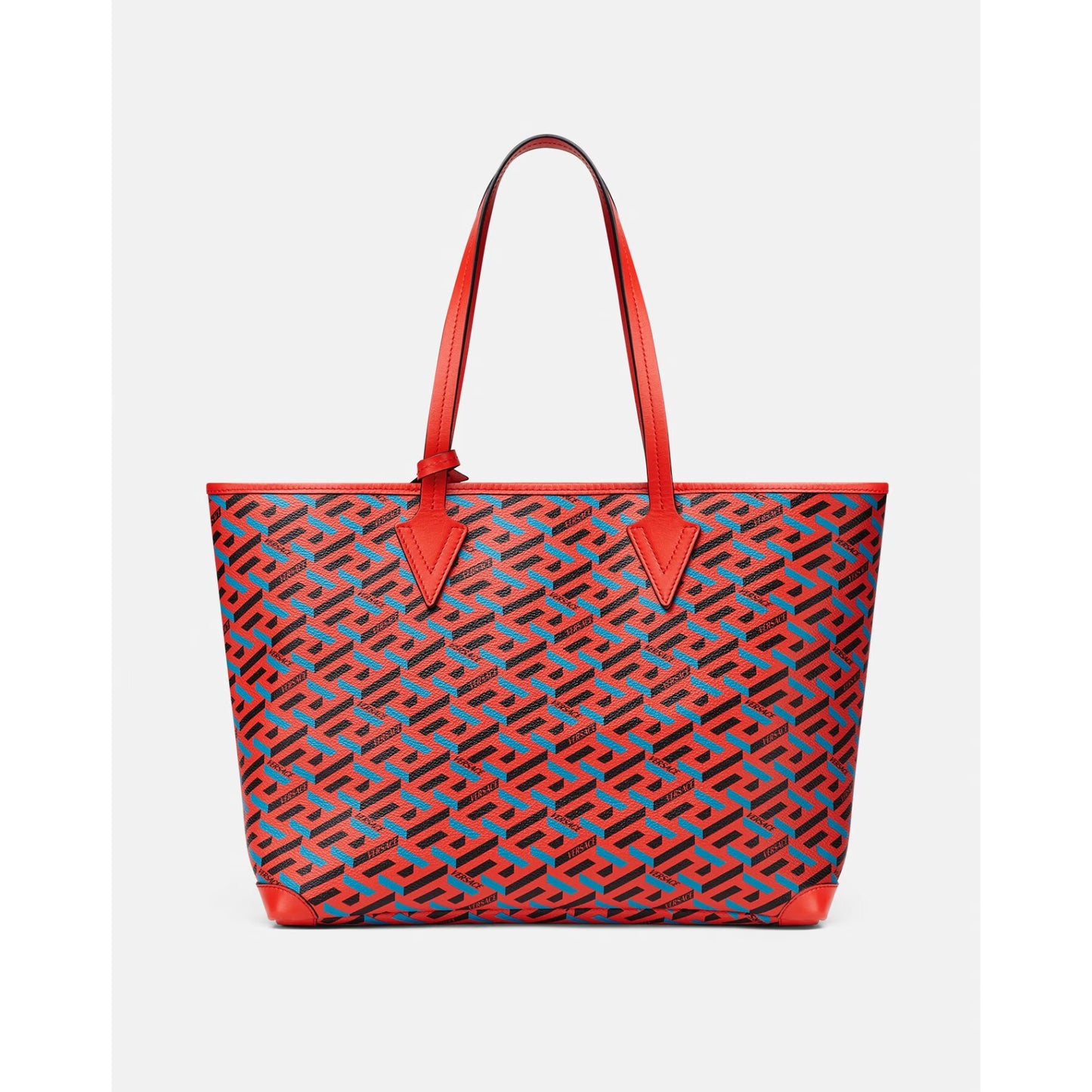 Versace Bolso tote con firma La Greca - Rojo