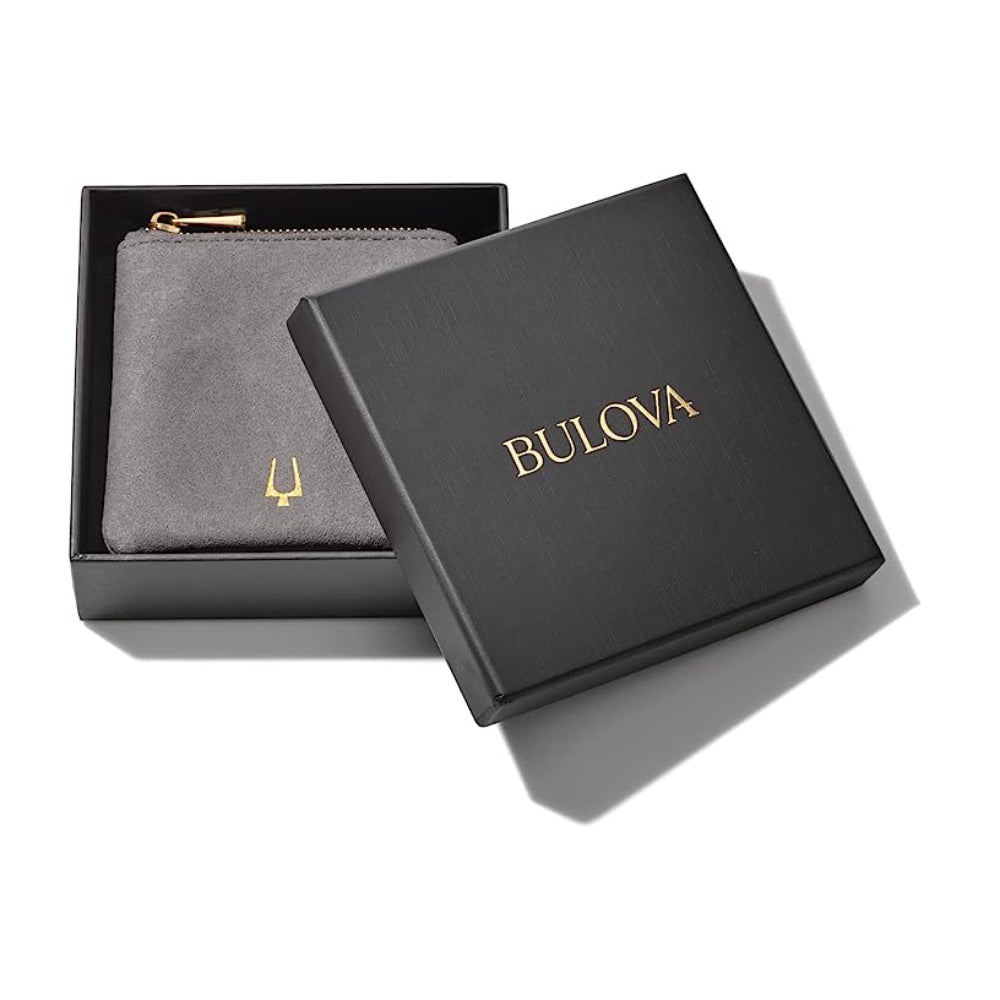 Bulova Men's Icon 1/6 ct t.w. Black Diamond Cross Drop Hoop Earrings in Ruthenium Plating