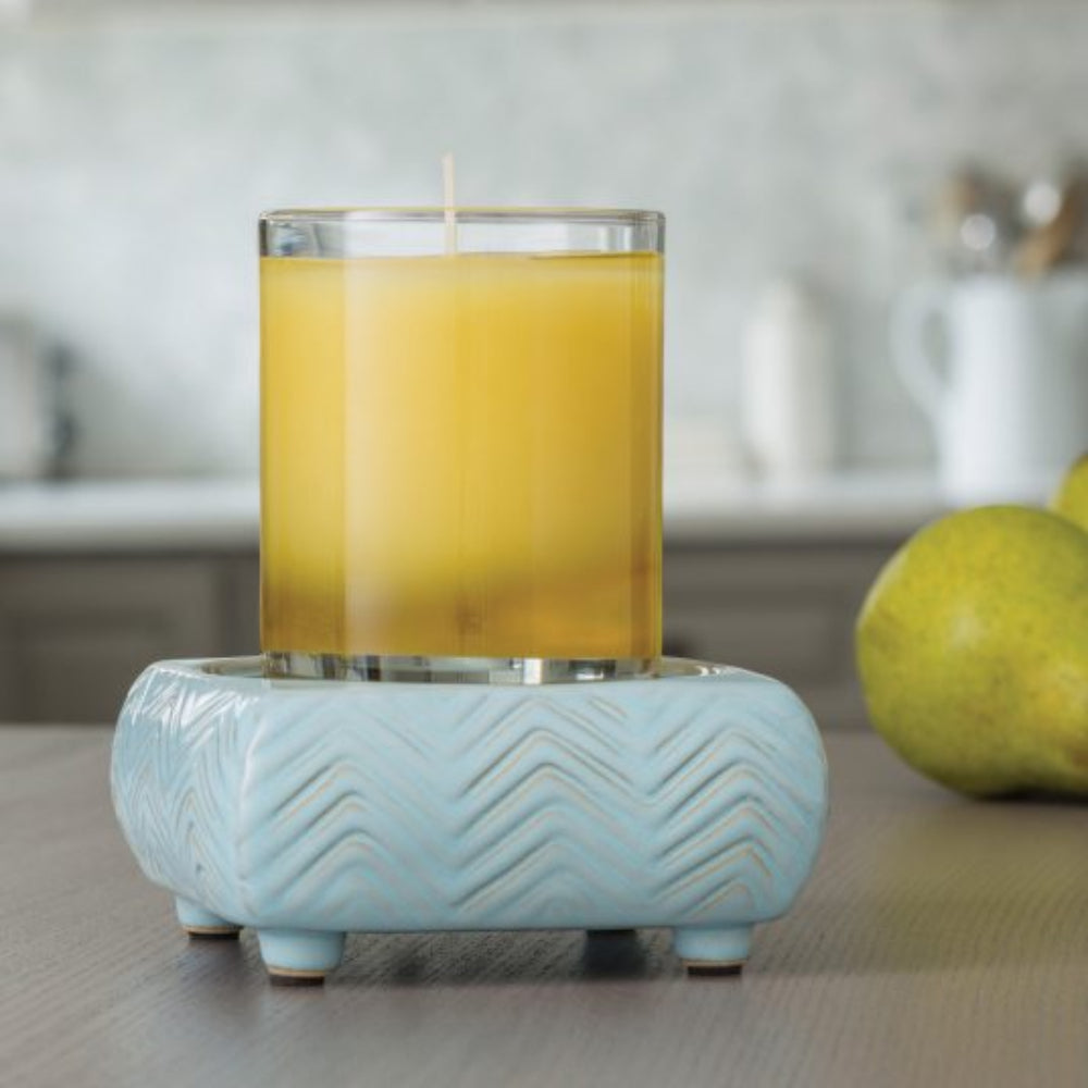 Candle Warmers Classic 2-in-1 Fragrance Warmer with Chevron Pattern - Sky Blue