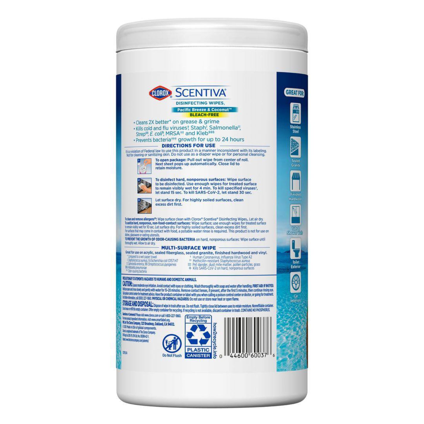 Clorox Scentiva Pacific Breeze and Coconut Bleach Free Disinfecting Cleaning Wipes ( 75-Count)