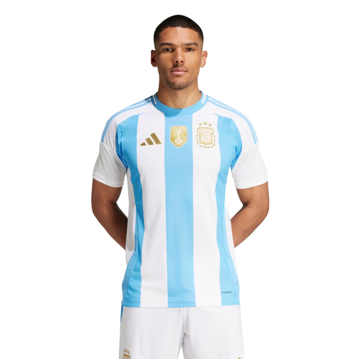 Adidas Argentina 2024 Home Stadium Medium Soccer Jersey - White/Blue Burst