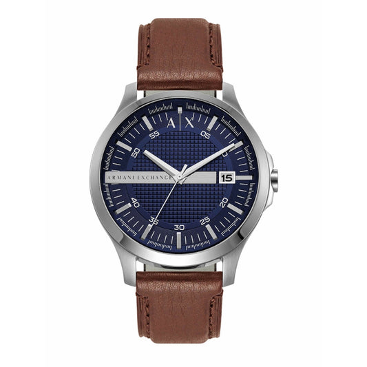 Armani Exchange Hampton Men's 46mm Brown Strap Watch - Navy Dial